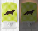 Sable Marten Green Ceramic Night Light Compact, UL-Certified, Ideal for Bedroom, Bathroom, Nursery, Hallway, Kitchen, 6x4x3, Multicolor
