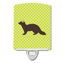 Sable Marten Green Ceramic Night Light Compact, UL-Certified, Ideal for Bedroom, Bathroom, Nursery, Hallway, Kitchen, 6x4x3, Multicolor