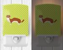 Weasel Green Ceramic Night Light Compact, UL-Certified, Ideal for Bedroom, Bathroom, Nursery, Hallway, Kitchen, 6x4x3, Multicolor