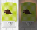 Eurasian Beaver Green Ceramic Night Light Compact, UL-Certified, Ideal for Bedroom, Bathroom, Nursery, Hallway, Kitchen, 6x4x3, Multicolor