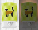 Yellow-Throated Marten Green Ceramic Night Light Compact, UL-Certified, Ideal for Bedroom, Bathroom, Nursery, Hallway, Kitchen, 6x4x3, Multicolor