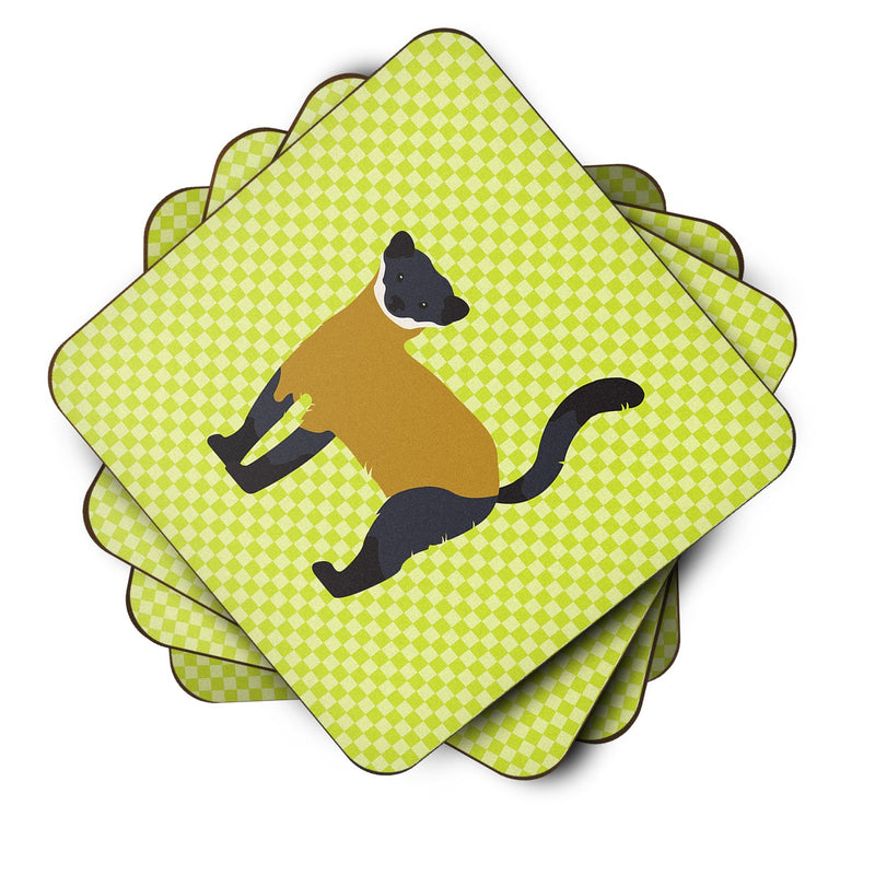 Yellow-Throated Marten Green Foam Coaster Set of 4 BB7700FC