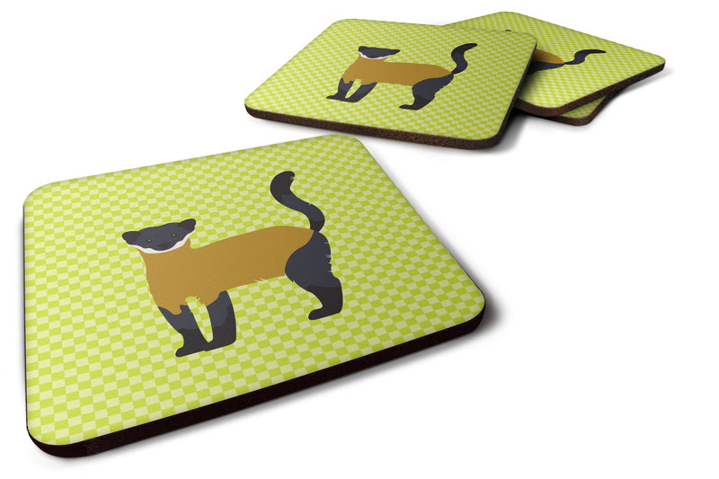 Yellow-Throated Marten Green Foam Coaster Set of 4 BB7700FC