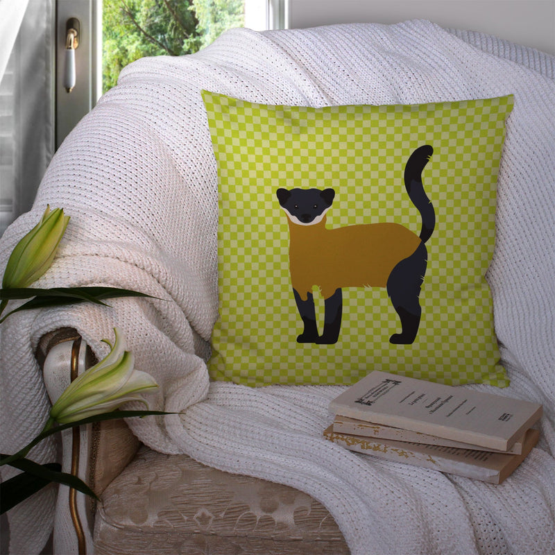 Yellow-Throated Marten Green Fabric Decorative Pillow BB7700PW1414