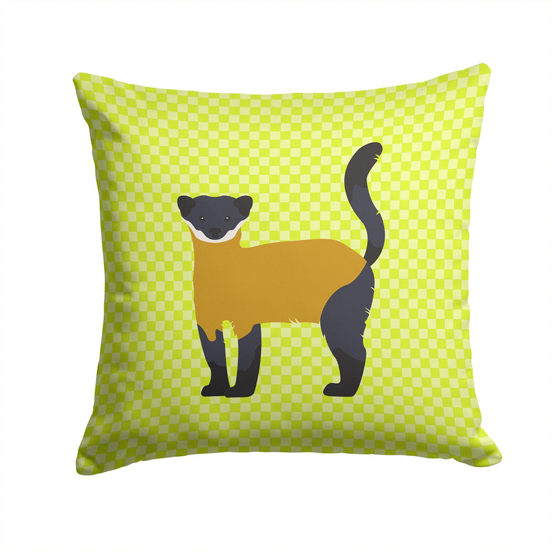 Yellow-Throated Marten Green Fabric Decorative Pillow BB7700PW1414