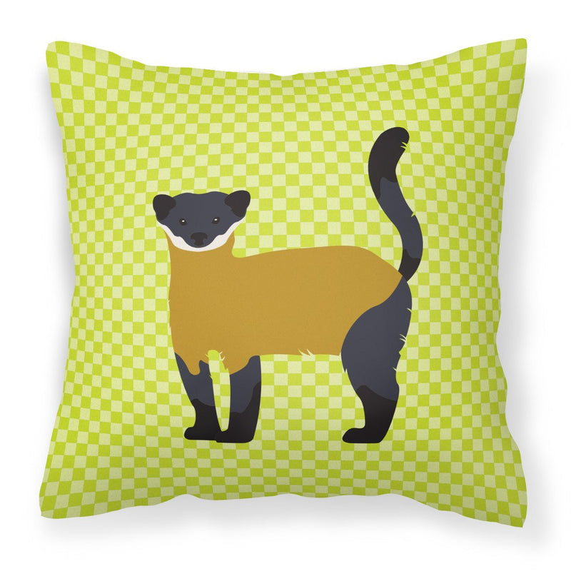 Yellow-Throated Marten Green Fabric Decorative Pillow BB7700PW1818