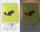 Chinchilla Green Ceramic Night Light Compact, UL-Certified, Ideal for Bedroom, Bathroom, Nursery, Hallway, Kitchen, 6x4x3, Multicolor