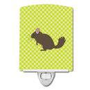 Chinchilla Green Ceramic Night Light Compact, UL-Certified, Ideal for Bedroom, Bathroom, Nursery, Hallway, Kitchen, 6x4x3, Multicolor