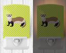 Ferret Green Ceramic Night Light Compact, UL-Certified, Ideal for Bedroom, Bathroom, Nursery, Hallway, Kitchen, 6x4x3, Multicolor