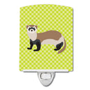 Ferret Green Ceramic Night Light Compact, UL-Certified, Ideal for Bedroom, Bathroom, Nursery, Hallway, Kitchen, 6x4x3, Multicolor