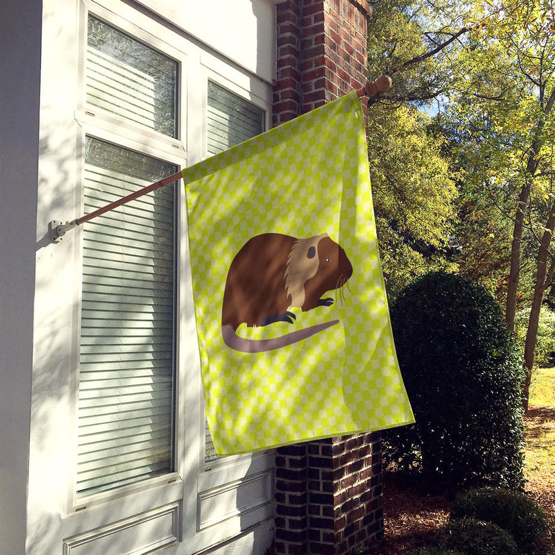 Coypu Nutria River Rat Green Flag Canvas House Size BB7705CHF