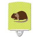 Coypu Nutria River Rat Green Ceramic Night Light Compact, UL-Certified, Ideal for Bedroom, Bathroom, Nursery, Hallway, Kitchen, 6x4x3, Multicolor