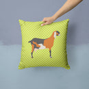 Anglo-nubian Nubian Goat Green Throw Pillow - 14x14 Decorative Pillow – Art for Your Home & Patio BB7709PW1414