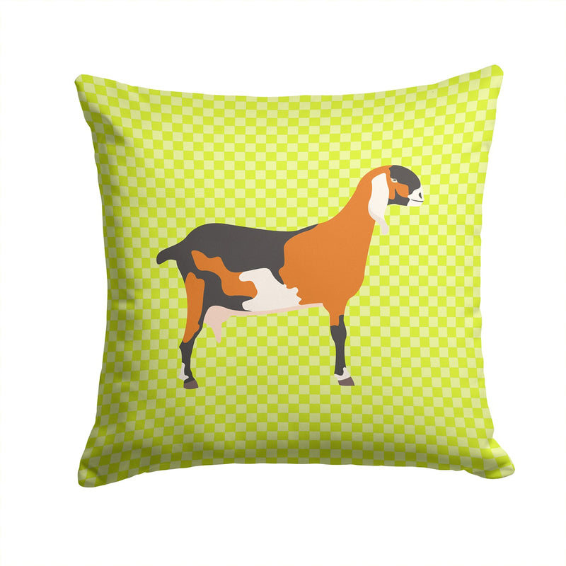 Anglo-nubian Nubian Goat Green Throw Pillow - 14x14 Decorative Pillow – Art for Your Home & Patio BB7709PW1414