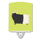 Welsh Black-Necked Goat Green Ceramic Night Light Compact, UL-Certified, Ideal for Bedroom, Bathroom, Nursery, Hallway, Kitchen, 6x4x3, Multicolor