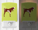 Jamnapari Goat Green Ceramic Night Light Compact, UL-Certified, Ideal for Bedroom, Bathroom, Nursery, Hallway, Kitchen, 6x4x3, Multicolor