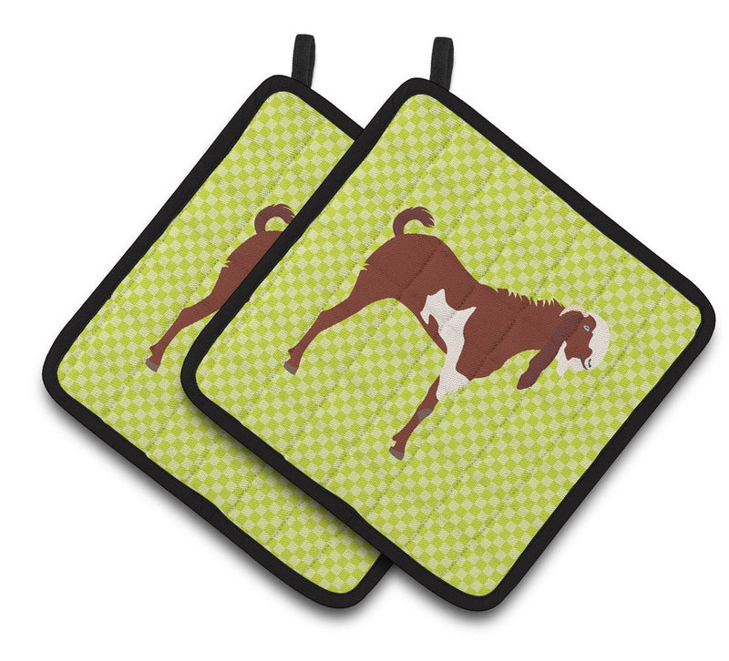 Jamnapari Goat Green Pair of Pot Holders BB7716PTHD