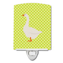 Embden Goose Green Ceramic Night Light Compact, UL-Certified, Ideal for Bedroom, Bathroom, Nursery, Hallway, Kitchen, 6x4x3, Multicolor