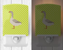 Steinbacher Goose Green Ceramic Night Light Compact, UL-Certified, Ideal for Bedroom, Bathroom, Nursery, Hallway, Kitchen, 6x4x3, Multicolor
