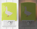 Roman Goose Green Ceramic Night Light Compact, UL-Certified, Ideal for Bedroom, Bathroom, Nursery, Hallway, Kitchen, 6x4x3, Multicolor