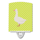Roman Goose Green Ceramic Night Light Compact, UL-Certified, Ideal for Bedroom, Bathroom, Nursery, Hallway, Kitchen, 6x4x3, Multicolor
