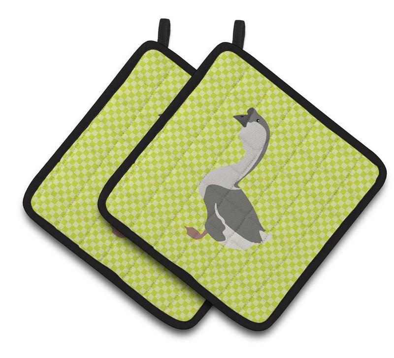 African Goose Green Pair of Pot Holders BB7725PTHD