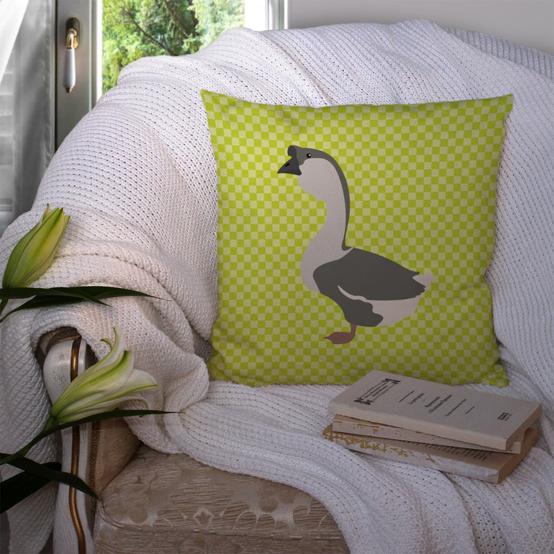 African Goose Green Fabric Decorative Pillow BB7725PW1414