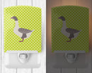 Buff Grey Back Goose Green Ceramic Night Light Compact, UL-Certified, Ideal for Bedroom, Bathroom, Nursery, Hallway, Kitchen, 6x4x3, Multicolor