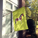 Pinto Horse Green House Flag 28x40 Porch Sleeve Pole Decorative Outside Yard Banner Artwork Wall Hanging, Polyester