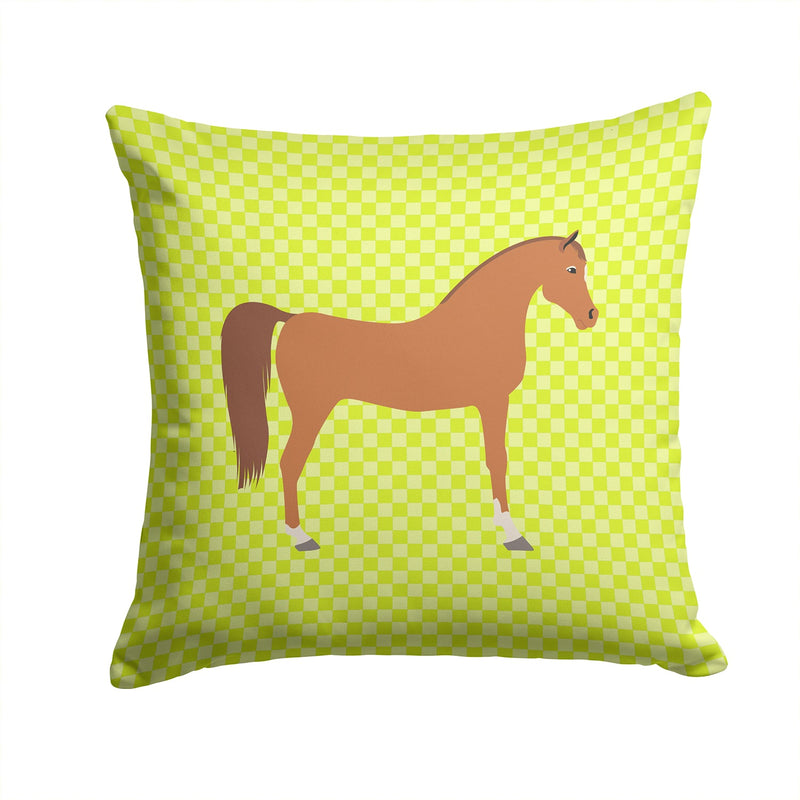 Arabian Horse Green Fabric Decorative Pillow BB7737PW1414