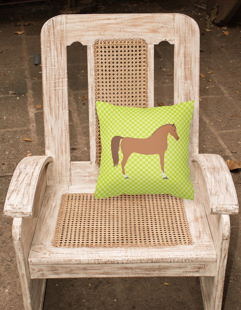 Arabian Horse Green Fabric Decorative Pillow BB7737PW1818