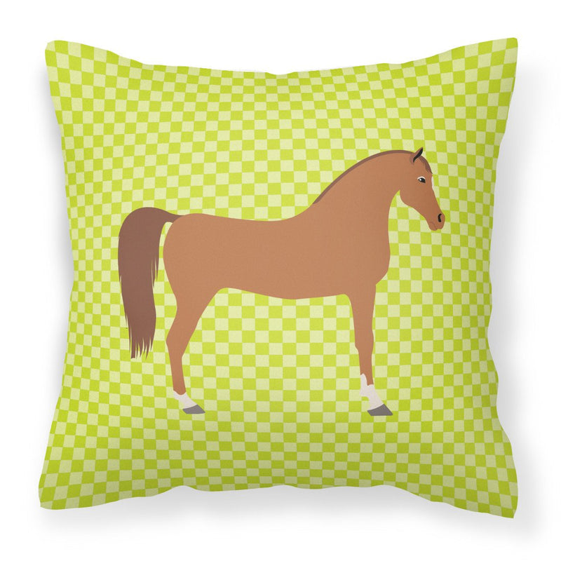 Arabian Horse Green Fabric Decorative Pillow BB7737PW1818