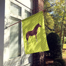 English Thoroughbred Horse Green House Flag 28x40 Porch Sleeve Pole Decorative Outside Yard Banner Artwork Wall Hanging, Polyester