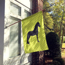 Friesian Horse Green House Flag 28x40 Porch Sleeve Pole Decorative Outside Yard Banner Artwork Wall Hanging, Polyester