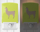 Llama Green Ceramic Night Light Compact, UL-Certified, Ideal for Bedroom, Bathroom, Nursery, Hallway, Kitchen, 6x4x3, Multicolor