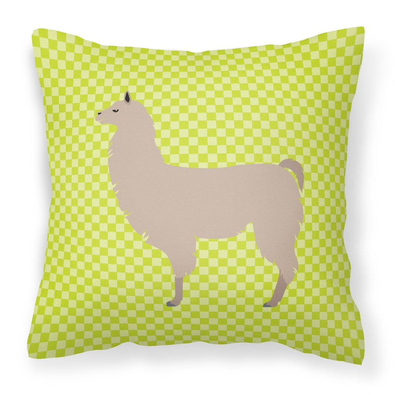 Llama Green Fabric Decorative Pillow BB7742PW1818