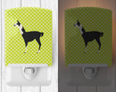 Llama Q' Ara Green Ceramic Night Light Compact, UL-Certified, Ideal for Bedroom, Bathroom, Nursery, Hallway, Kitchen, 6x4x3, Multicolor