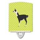 Llama Q' Ara Green Ceramic Night Light Compact, UL-Certified, Ideal for Bedroom, Bathroom, Nursery, Hallway, Kitchen, 6x4x3, Multicolor