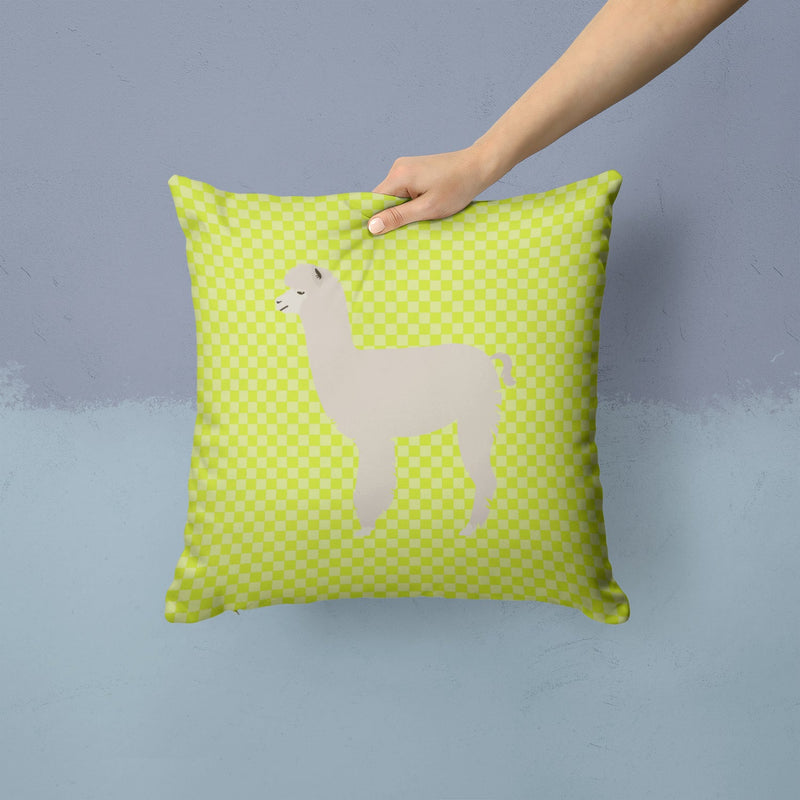 Alpaca Green Fabric Decorative Pillow BB7745PW1414