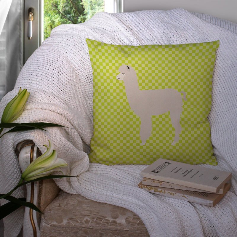 Alpaca Green Fabric Decorative Pillow BB7745PW1414