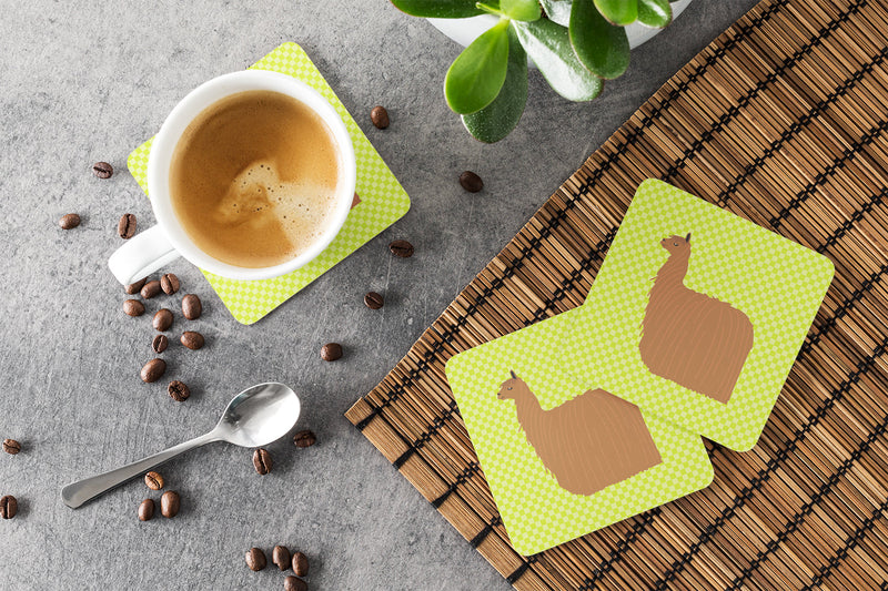 Alpaca Suri Green Foam Coaster  BB7746FC