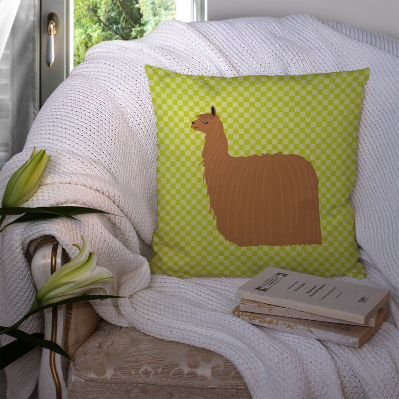 Alpaca Suri Green Fabric Decorative Pillow BB7746PW1414