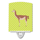 Guanaco Green Ceramic Night Light Compact, UL-Certified, Ideal for Bedroom, Bathroom, Nursery, Hallway, Kitchen, 6x4x3, Multicolor