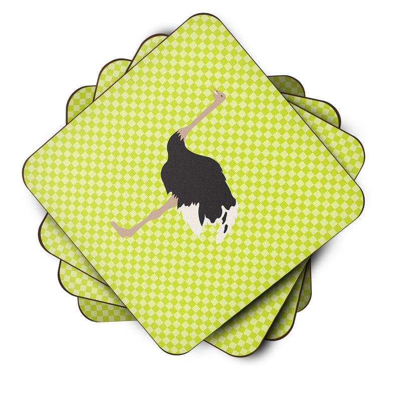 Common Ostrich Green Foam Coaster Set of 4 BB7750FC