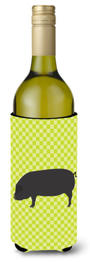Devon Large Black Pig Green Wine Bottle Hugger Gift Sleeve for Standard 750 ml Bottles, Insulated Reusable Also Fits Mini Shot & Pint Bottles
