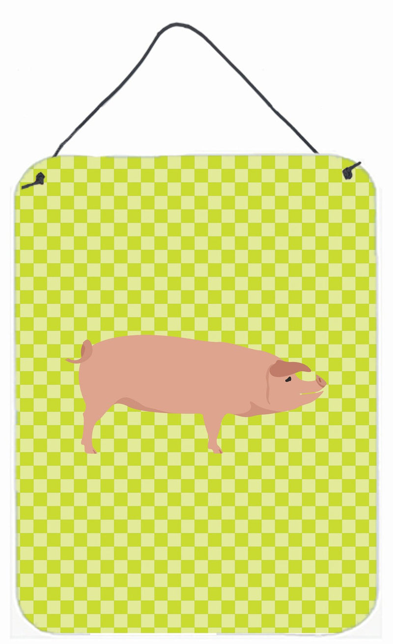 American Landrace Pig Green Wall or Door Hanging Prints BB7758DS1216