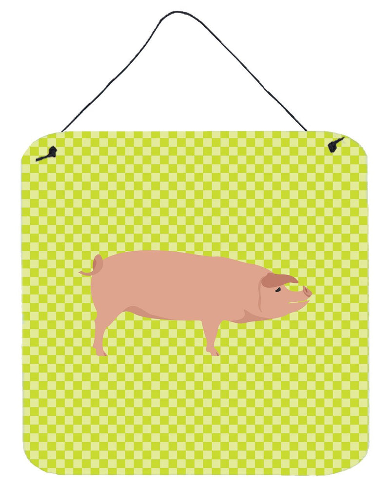 American Landrace Pig Green Wall or Door Hanging Prints BB7758DS66