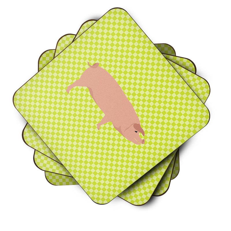 American Landrace Pig Green Foam Coaster  BB7758FC