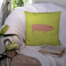 American Landrace Pig Green Throw Pillow - 14x14 Decorative Pillow – Art for Your Home & Patio BB7758PW1414