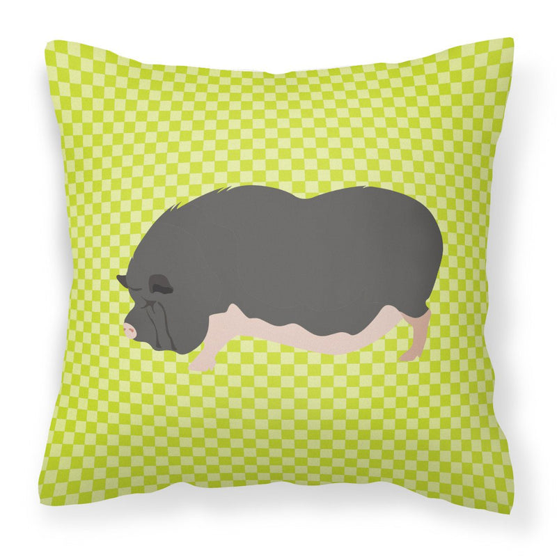 Vietnamese Pot-Bellied Pig Green Fabric Decorative Pillow BB7767PW1818